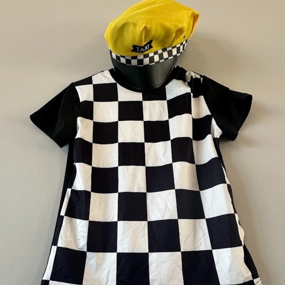 Taxi Driver Hat & Shirt - Unisex Youth Small- Halloween Costume